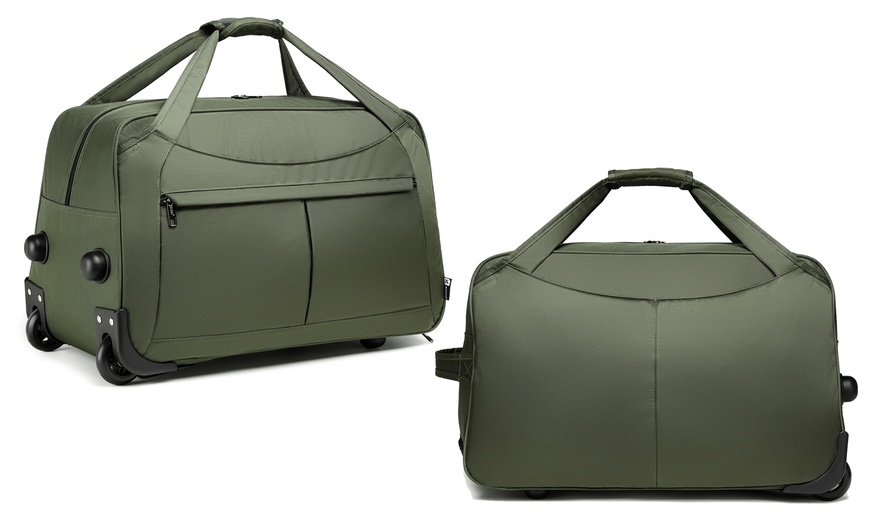 Image 6: Easy to Store Foldable Large Capacity Trolley Travel Bag