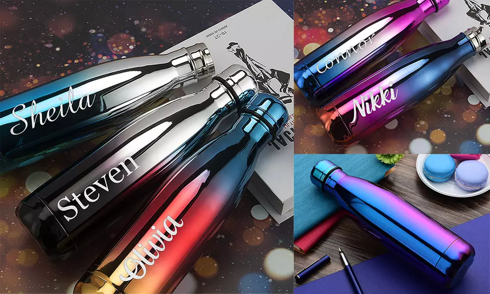 Personalisierbare Flasche oder Trinkbecher mit Text