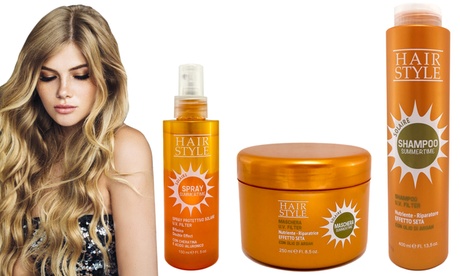 1 o 3 prodotti per la protezione estiva dei capelli, a scelta tra spray bifasico, maschera e shampoo effetto seta