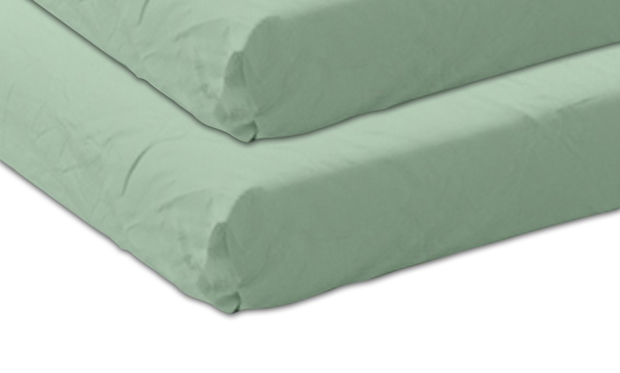 Image 9: Lot de 2 draps-housses en coton biologique