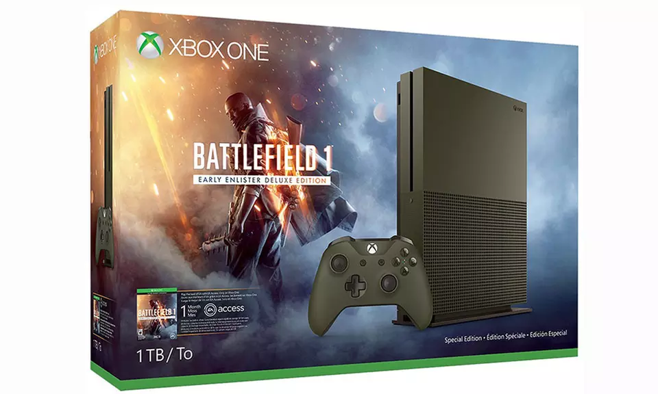 Xbox One S 1TB Battlefield 1 Special Edition Bundle - Primary Image