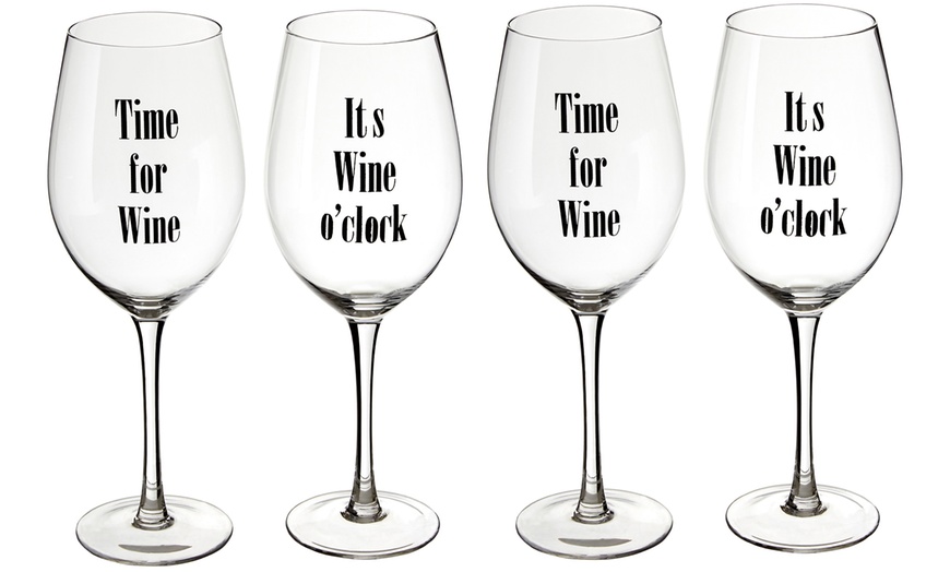 Image 7: Large Wine Glasses with Slogan