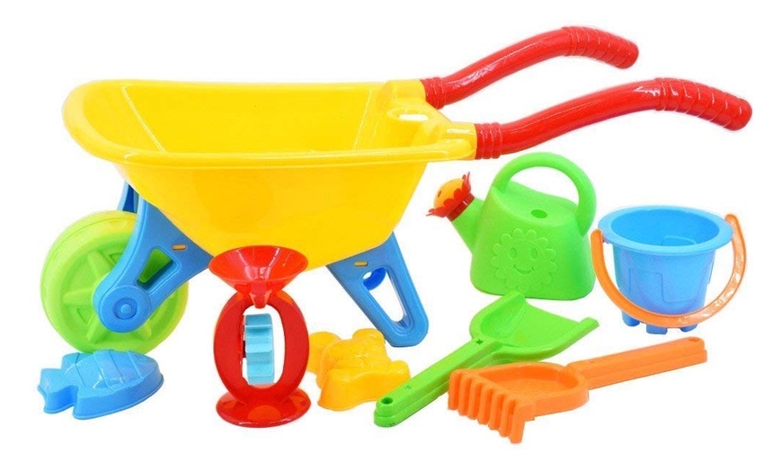 Image 3: Kids' Wheelbarrow Gardening and Seaside Beach Play Set