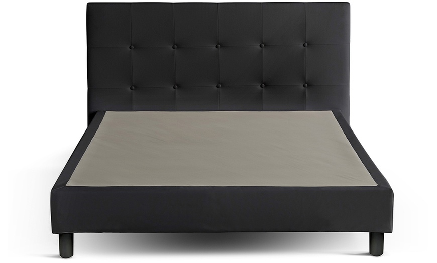 Image 13: Lit fixe Triomphe similicuir, matelas "Cosmos" en option