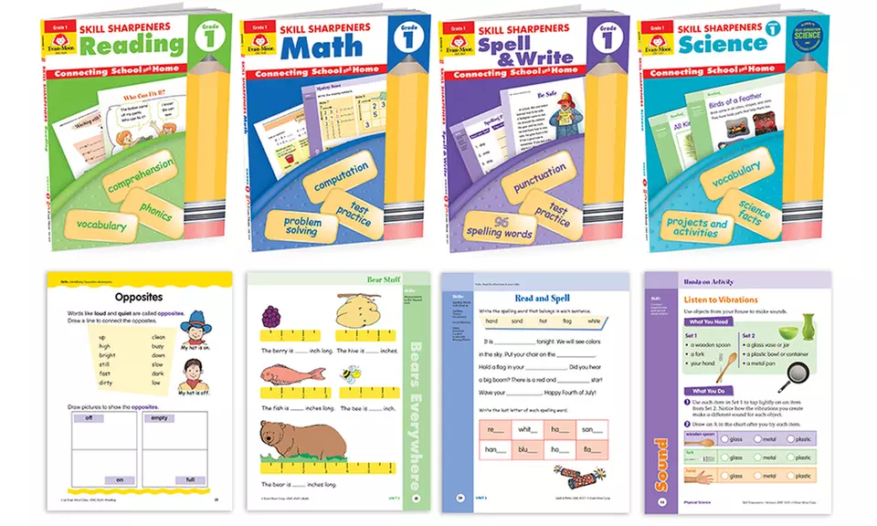Skill Sharpener Workbooks for Pre-K through 6th Grade (Sets of 4) - Primary Image