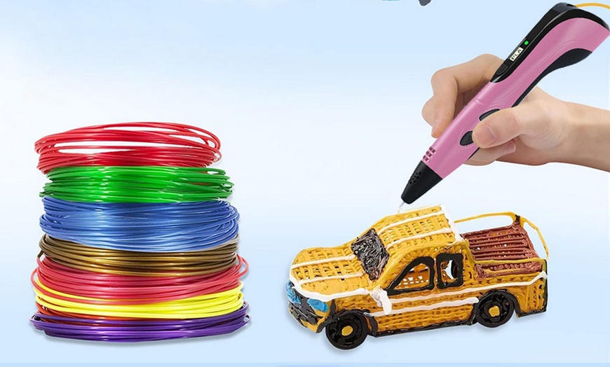 Image 8: 3D Printing Pen with 13 Filament Rolls