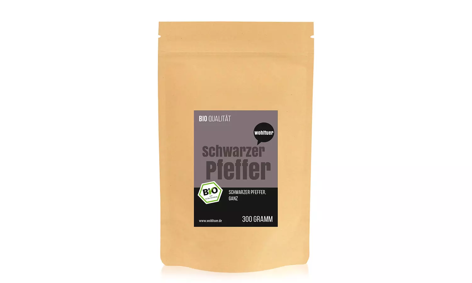 300 g oder 600 g Wohltuer Premium Schwarzer BIO-Pfeffer - Primary Image