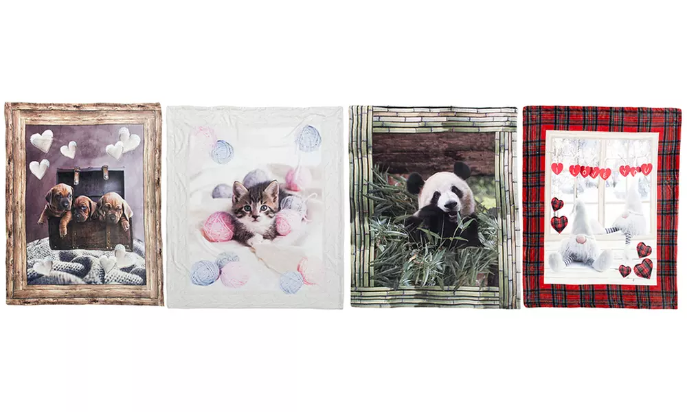 Plaid coperta invernale digitale agnellata