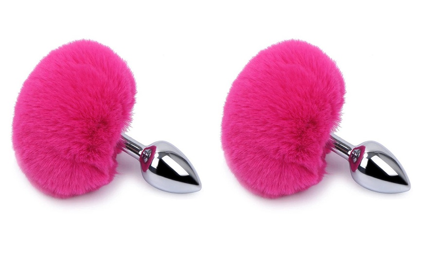 One Or Two Plush Rabbit Tail Anal Plugs Groupon Goods