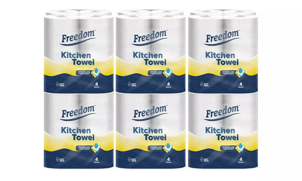 24, 48 or 72 Rolls of Freedom Multi-purpose 2-Ply Kitchen Towels - Primary Image