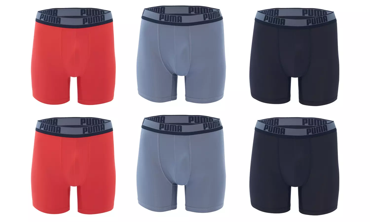 Puma Men's Athletic Fit Performance Boxer Briefs (6-Pack) - Primary Image