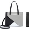 Image 3: Women PU Leather Classy Contrast Panel Shoulder Bag