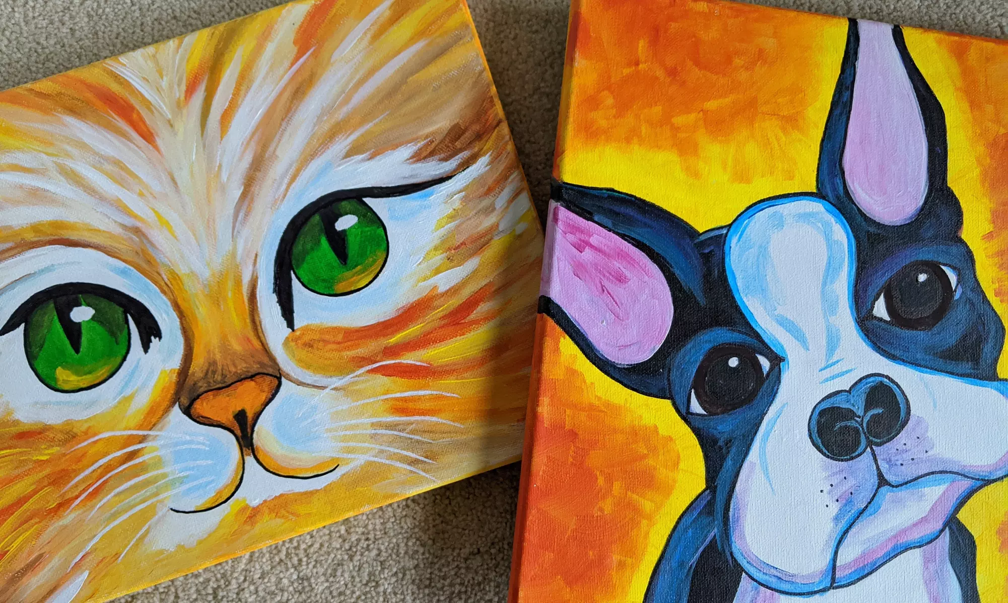 Three One-Hour Online Art Classes for One, or Online Paint Party Class from Smart with Art - Second Medium