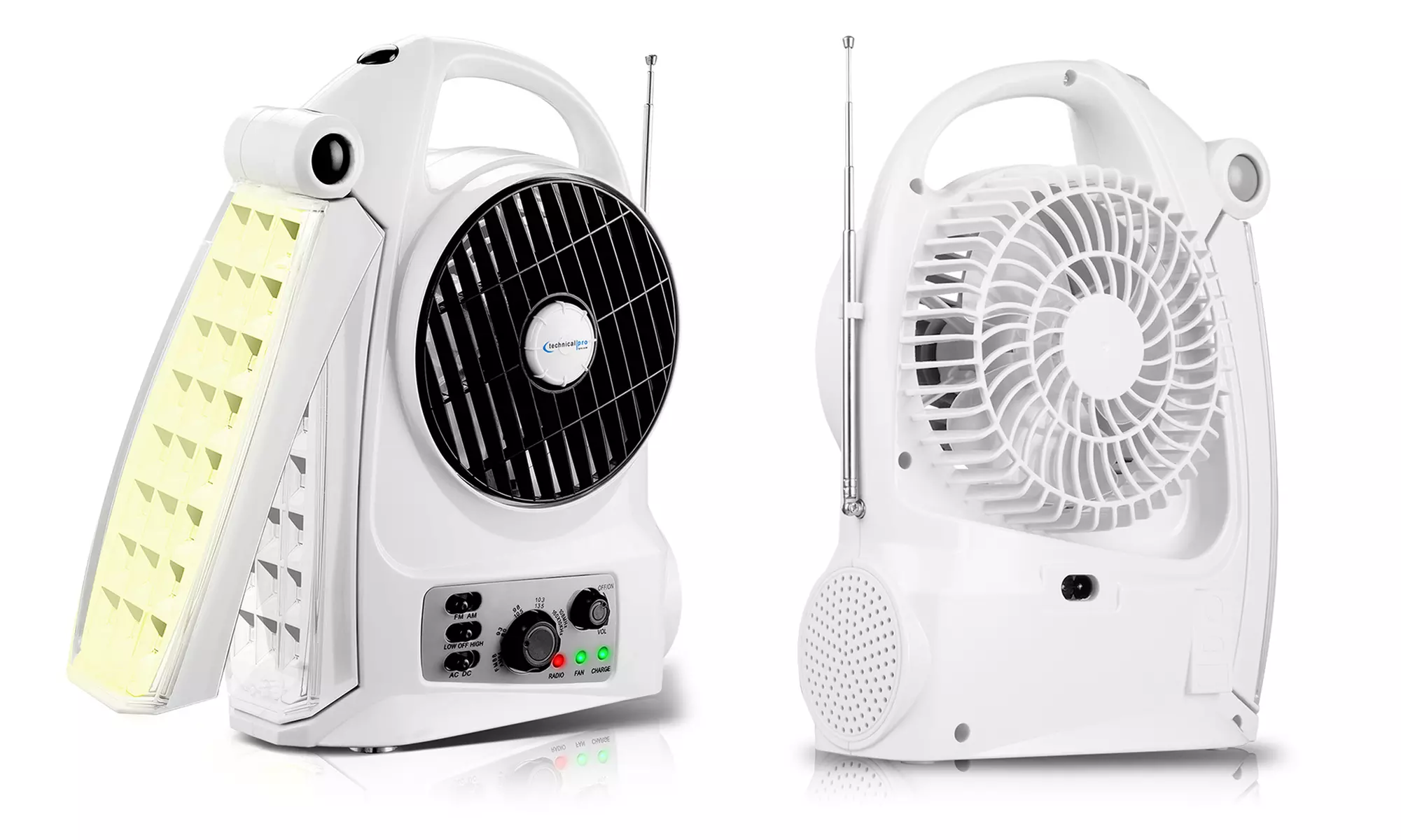 Technical Pro Rechargeable Outdoor Emergency Fan, Light, and Radio with Speaker - Primary Image
