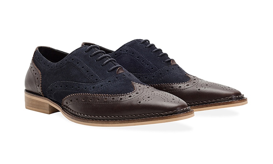 Image 14: Men's Leather Gatsby Brogue Shoes