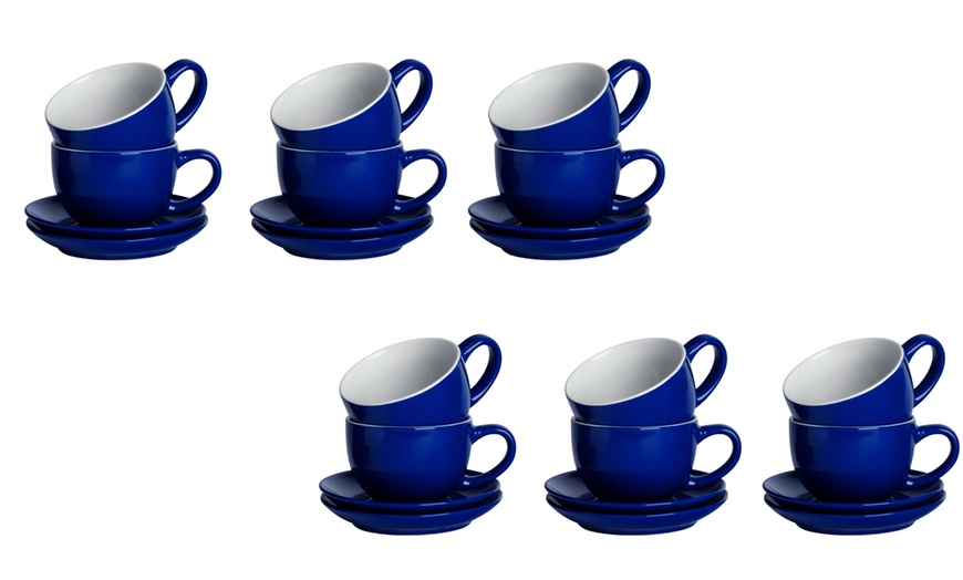 Image 4: Argon Tableware Coloured Cappuccino Cup and Saucer Set