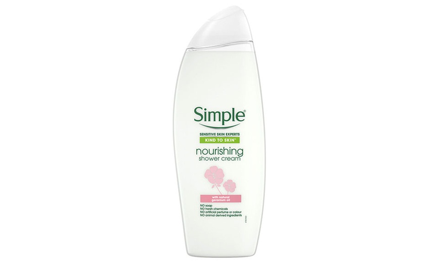 Image 4: Simple Kind to Skin Nourishing Shower Gel Three-Pack