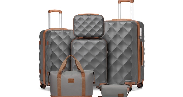 British Traveller 3 to 6 Piece Hard Shell Suitcases And Travel Bag Set