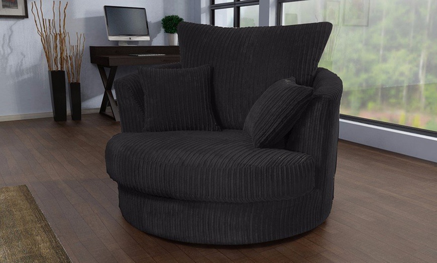 Image 2: Cord Swivel Cuddle Chair