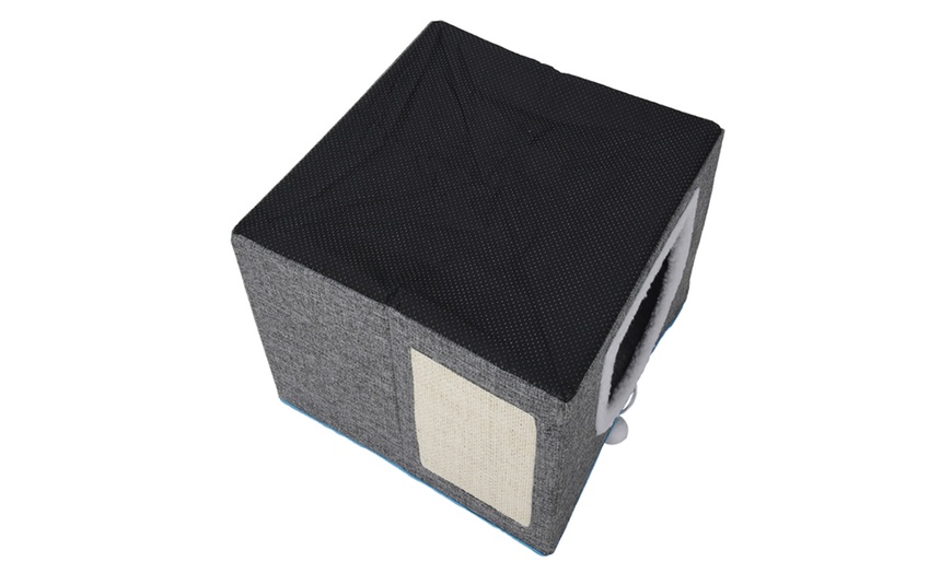 Image 19: Multifunctional Foldable Cat Bed with Scratching Pad 