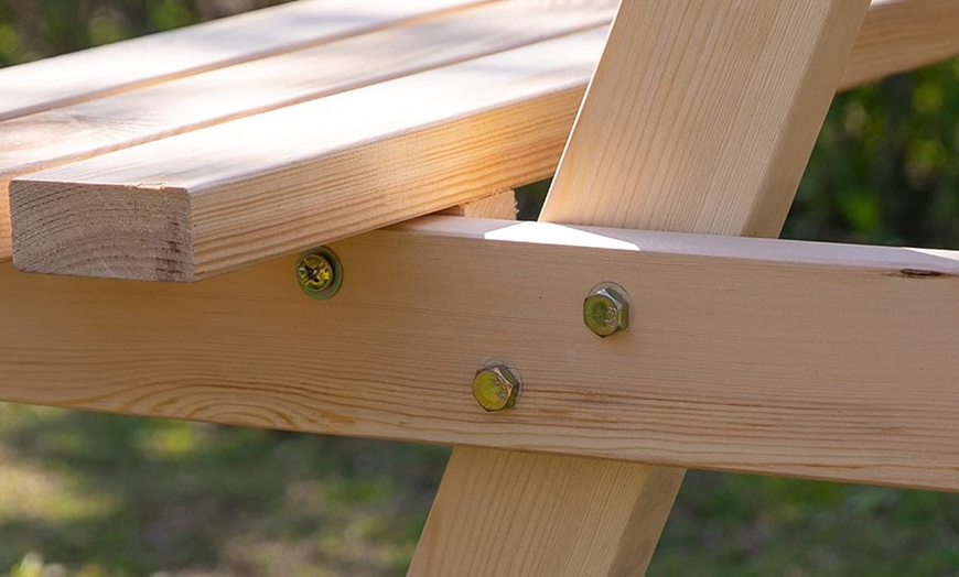 Image 2: Outsunny Wooden Picnic Table