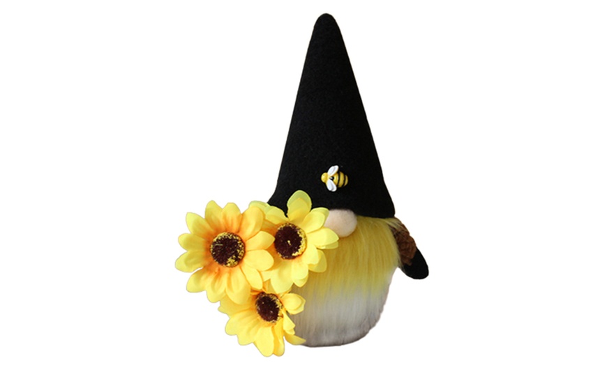 Image 3: Sunflower and Bee Faceless Gnome Decoration