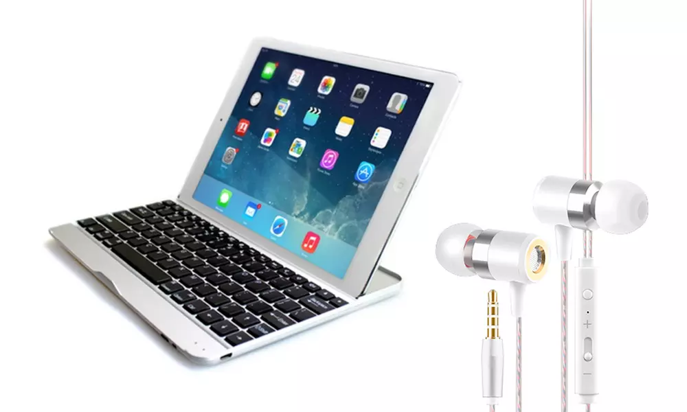 Aluminium Bluetooth Keyboard Case for iPad with Optional Earphones and microUSB Cable - Second Medium