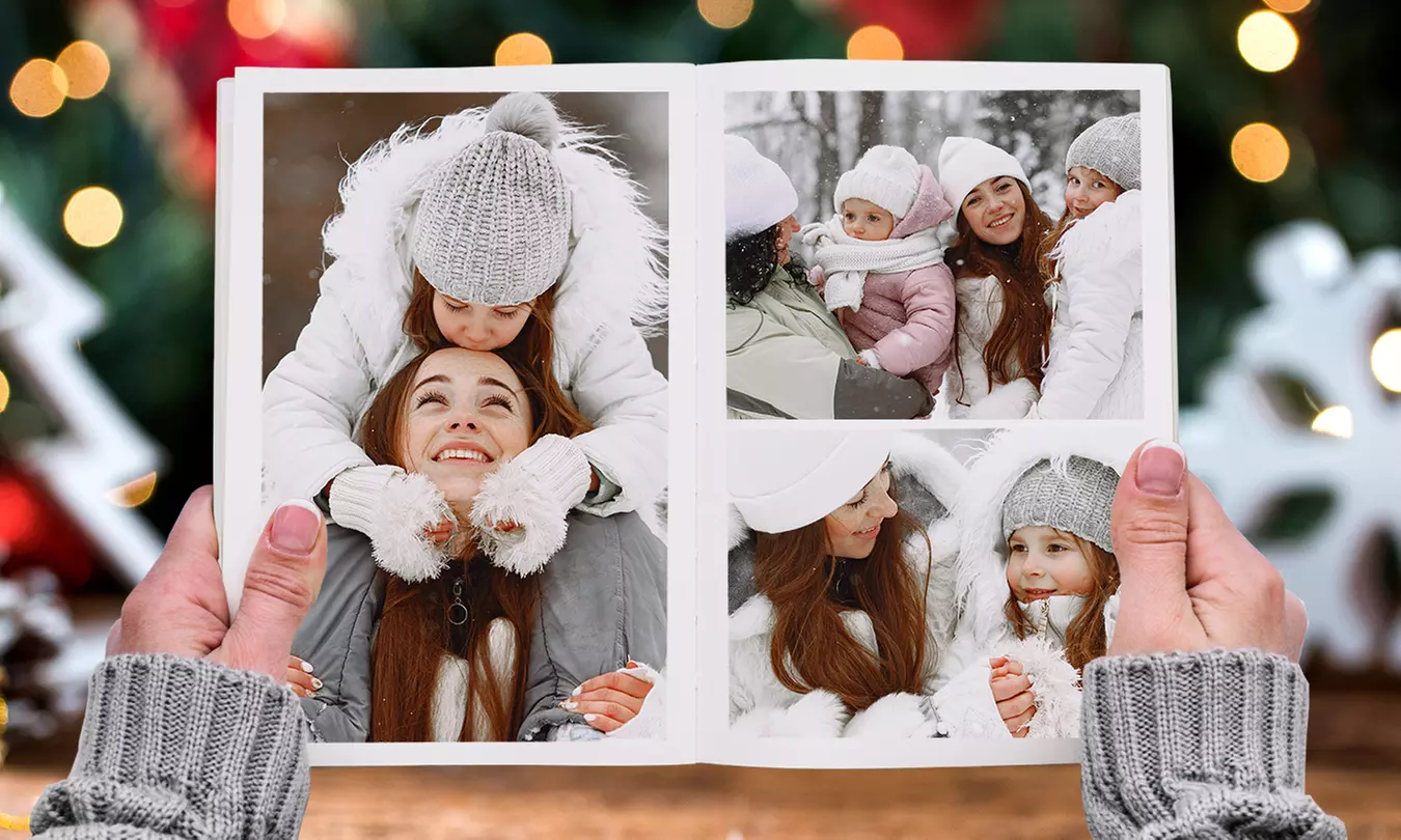 Bundel herinneringen in een A4-fotoboek met harde glossy kaft