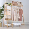 Image 4: Freestanding Bamboo Rack with Storage Shelf and Hooks