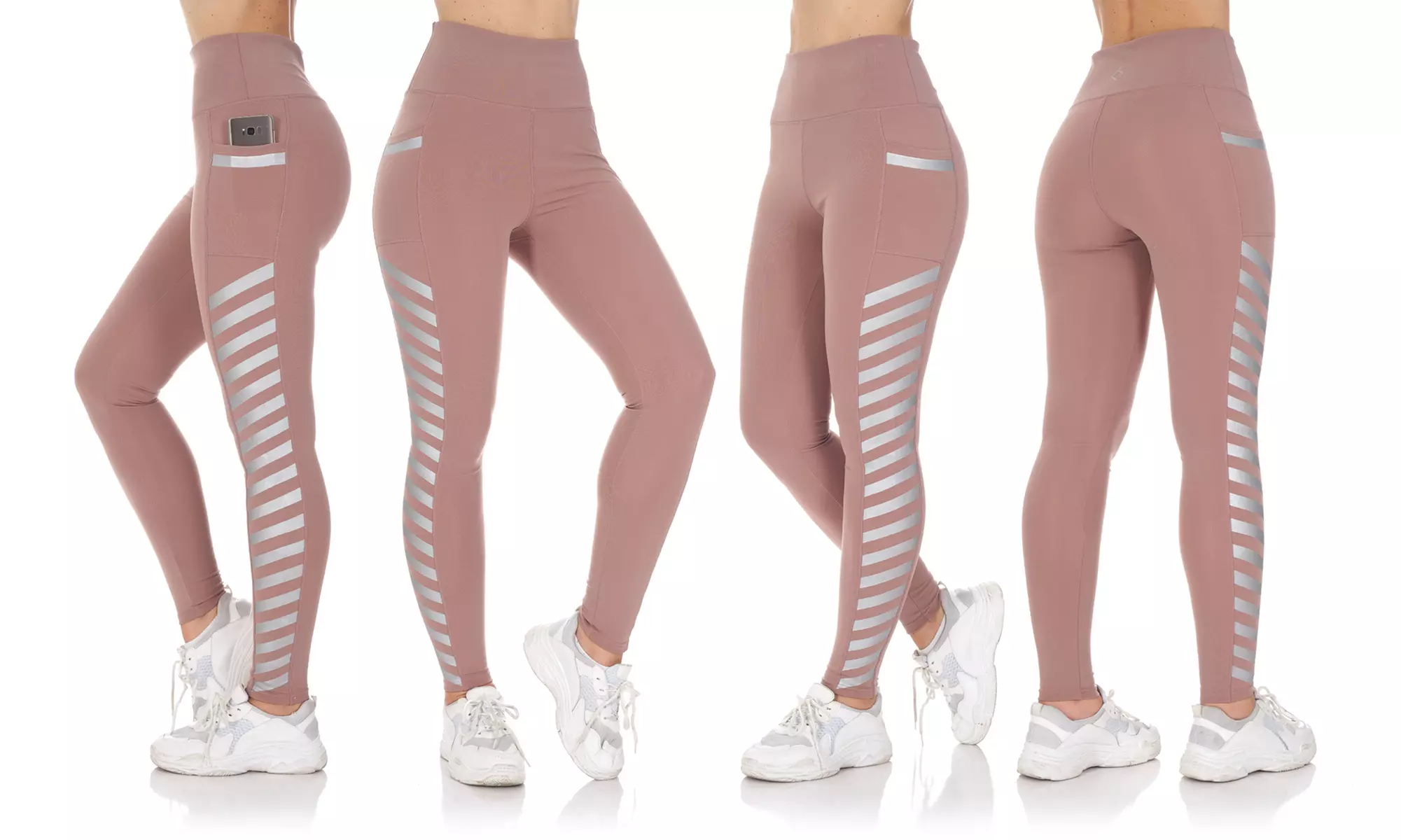 BSP Women's Full-Length High-Rise Leggings with Foil Detail (Size S) - Second Medium