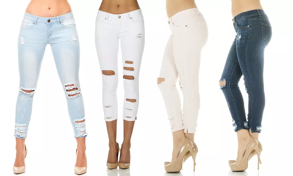 Cover Girl Ripped Skinny Jeans for Women and Juniors - Primary Image