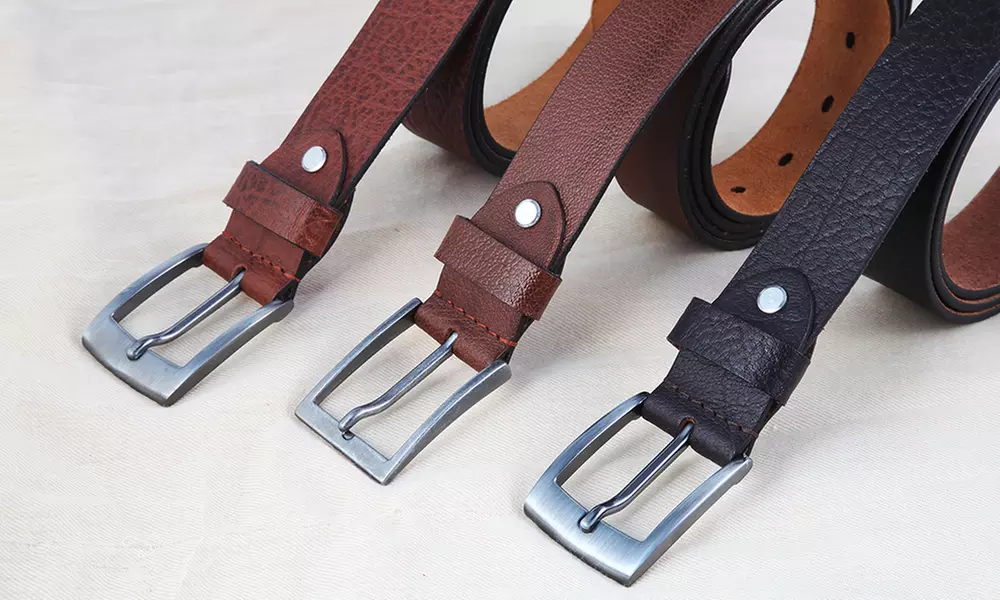 Leonardo Verrelli Leder-Gürtel in Hellbraun, Dunkelbraun oder Schwarz in der Länge und im Modell nach Wahl - Primary Image