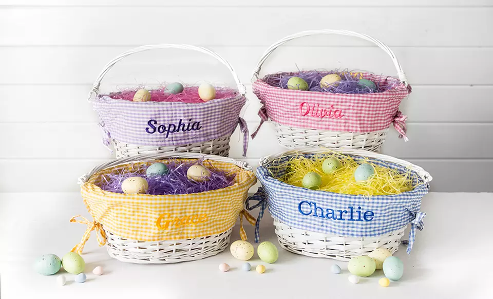 One, Two, or Three Personalized Easter Baskets from Qualtry (Up to 55% Off) - Primary Image