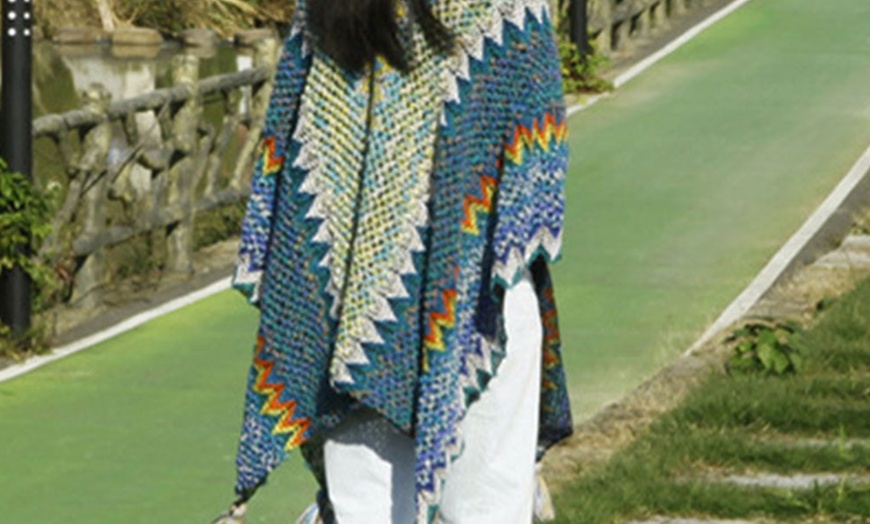 Image 3: Women's Open Front Poncho Cape Shawl