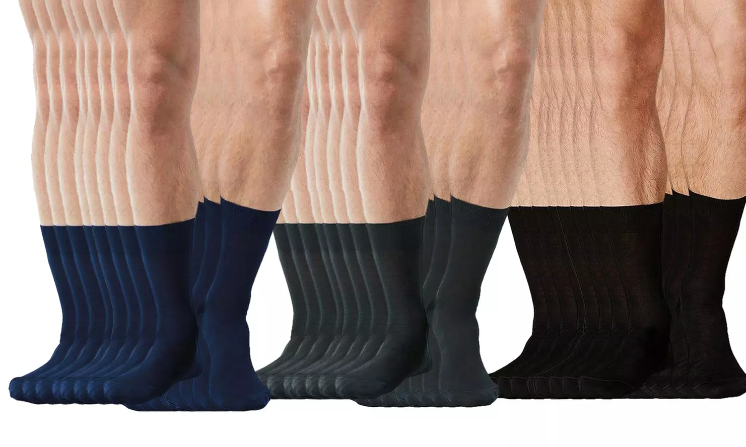 6, 12 o 24 paia di calze da uomo in filo di Scozia