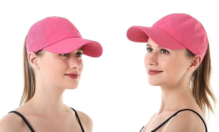 Image 12: Women's Criss-Cross Ponytail Baseball Cap