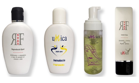 Prodotti per il corpo Umica, disponibili in 4 tipologie
