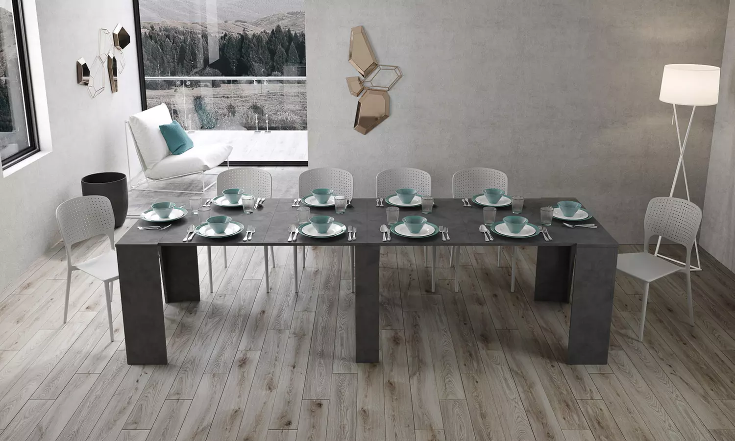 Tavolo Consolle Bakari estensibile Made in Italy