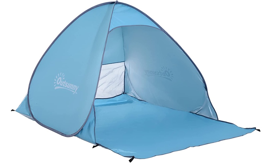 Image 2: Outsunny 2-3-Person Pop-up Beach Tent