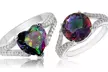6.80 or 5.70 CTW 2 Row Mystic Topaz Engagement Rings in Sterling Silver - Second Medium