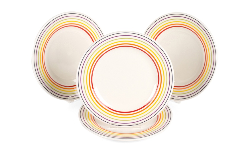 Image 8: Multi-Coloured Striped Plates