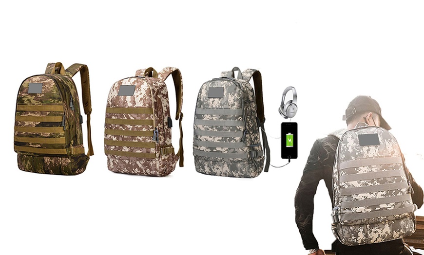 Image 1: Camouflage Molle Backpack