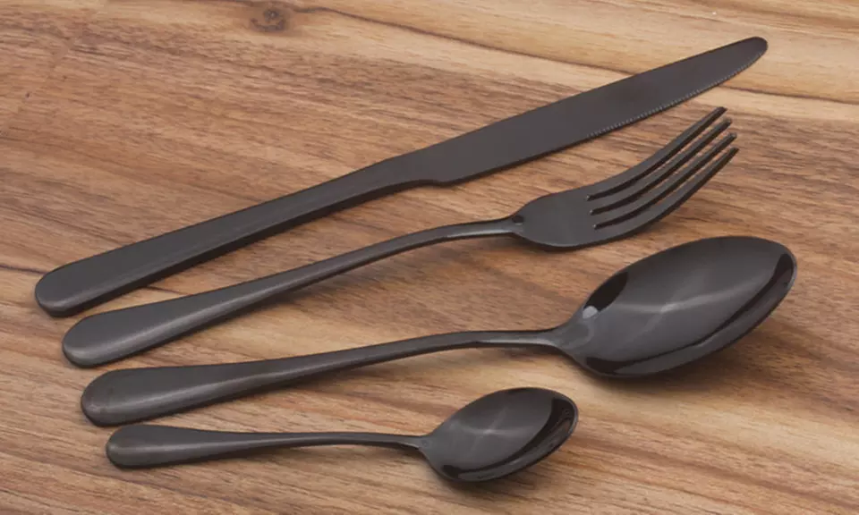 Matt Black Cutlery Sets - Primary Image