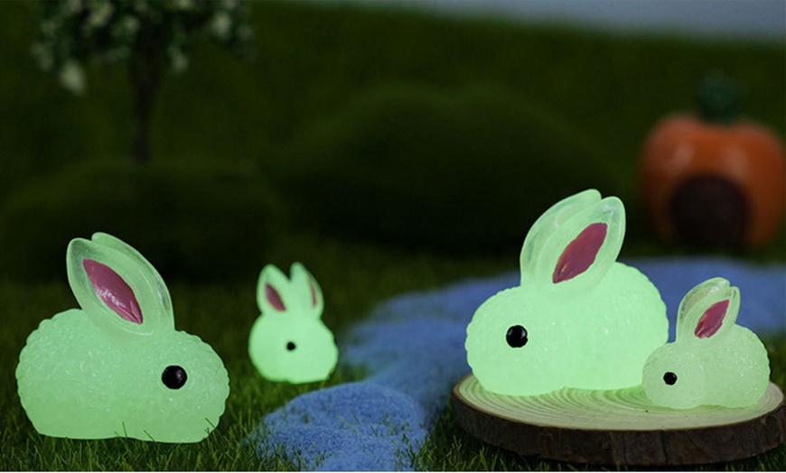 Image 1: 6- or 12-Piece Glow in the Dark Rabbit Garden Decorations