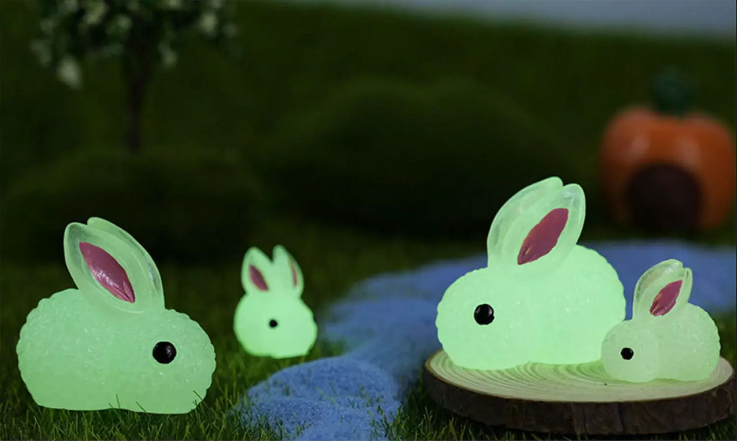 6- or 12-Piece Glow in the Dark Easter Rabbit Garden Decorations - Primary Image