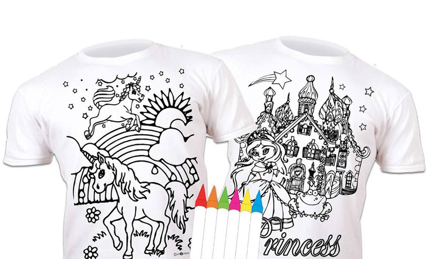 Image 9: Colour-in T-Shirts with Pens