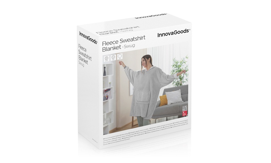 Image 11: InnovaGoods übergroße Sweatshirt-Decke Swug mit Fleece-Innenfutter