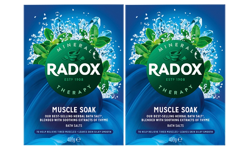 Image 1: Radox Bath Therapy Muscle Soak Herbal Bath Salts 400g