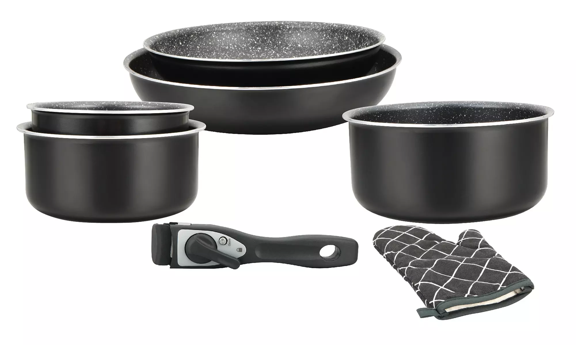 Batería de cocina con mango desmontable, de Herzberg