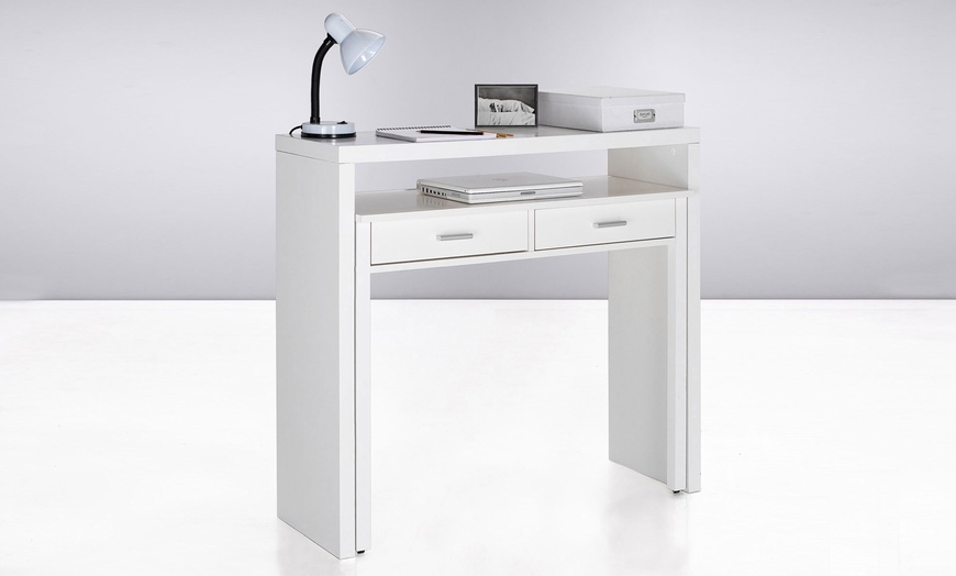 Image 5: Uitschuifbaar bureau met lades